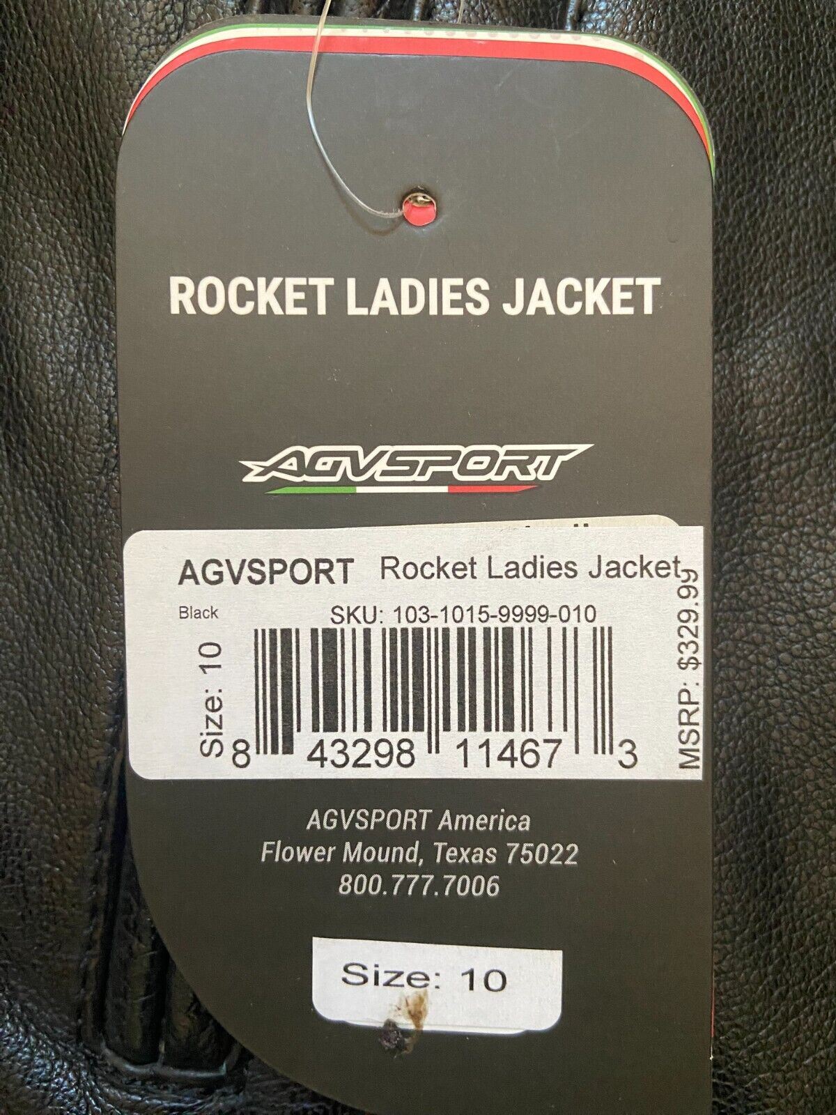 AGVSPORT Motorcycle Jacket, Black - W Size 10