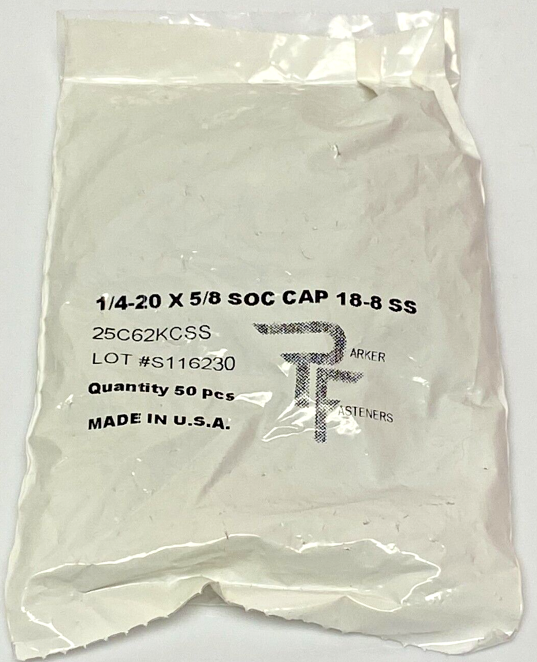 New 1/4-20 x 5/8" Socket Cap Screw, Fully Threaded, Stainless Steel (50ea)