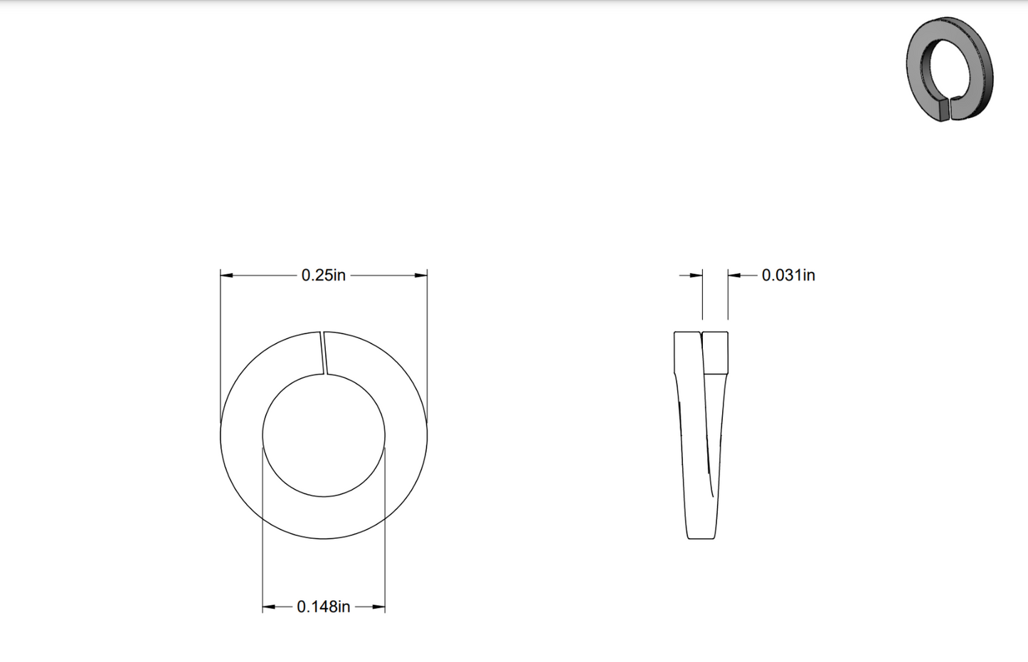 New #6 Lock Washers 18-8 Stainless steel, (50ea)