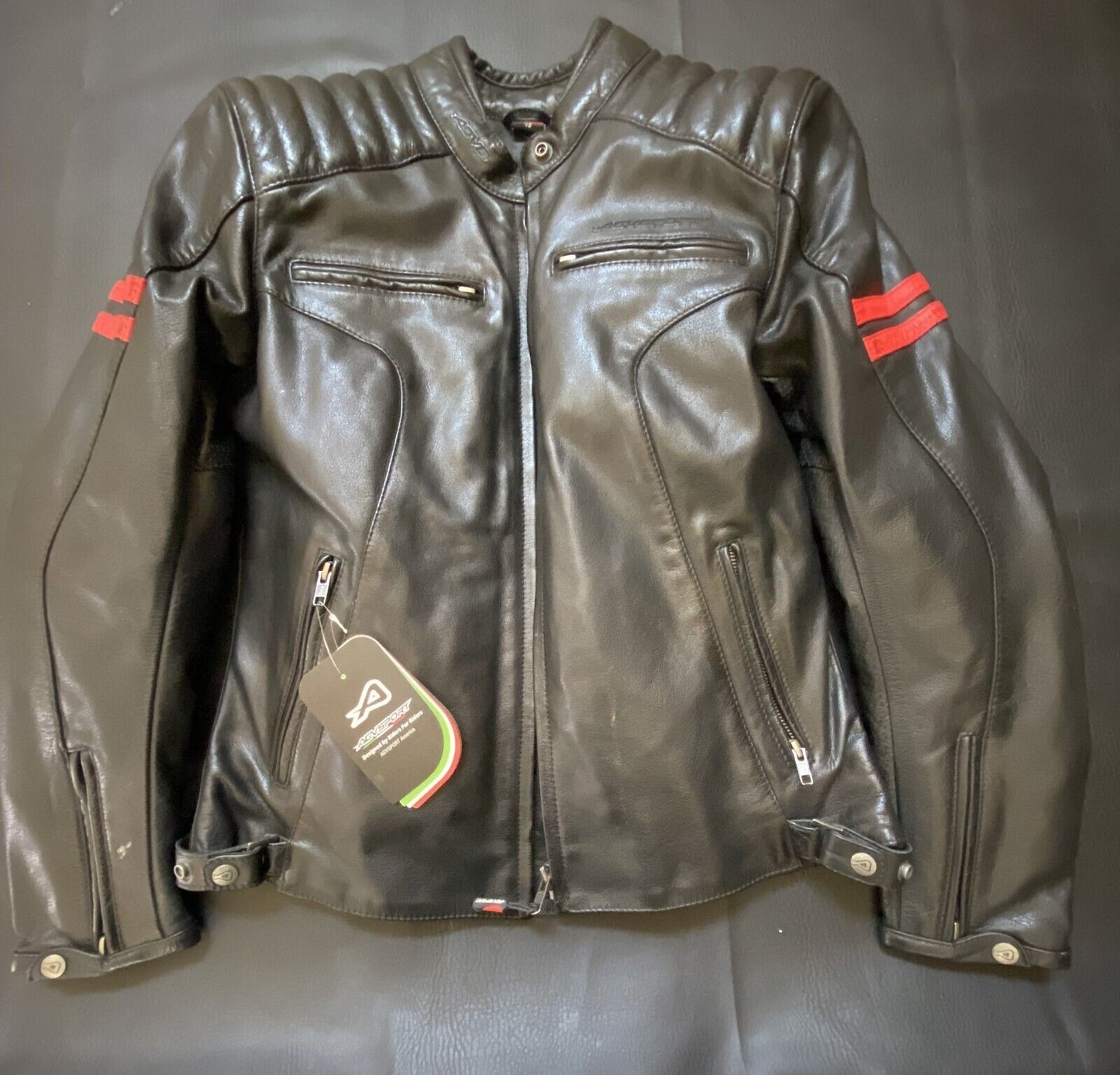 AGVSPORT Motorcycle Jacket, Black - W Size 10