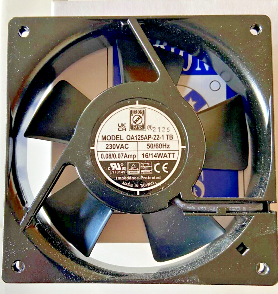 New Orion Fans OA125 Series, 75 CFM, 2900 RPM, 160~260V, 14W, 230VAC (1 ea)