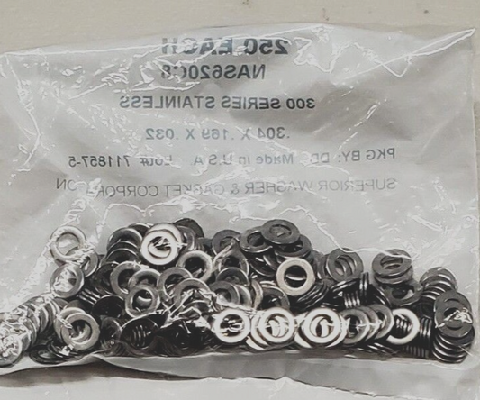 New NAS620C8 18-8 SS Military Spec Washers - .304 X .169 X .032 (250ea)