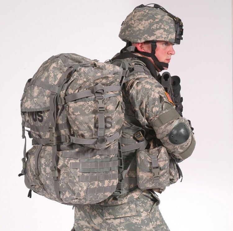 Vintage US Army Large Rucksack, Complete Frame, Pouches, Straps MOLLE II