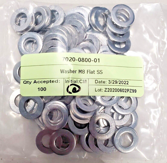 New M8 Flat Washers - Stainless Steel (100ea)