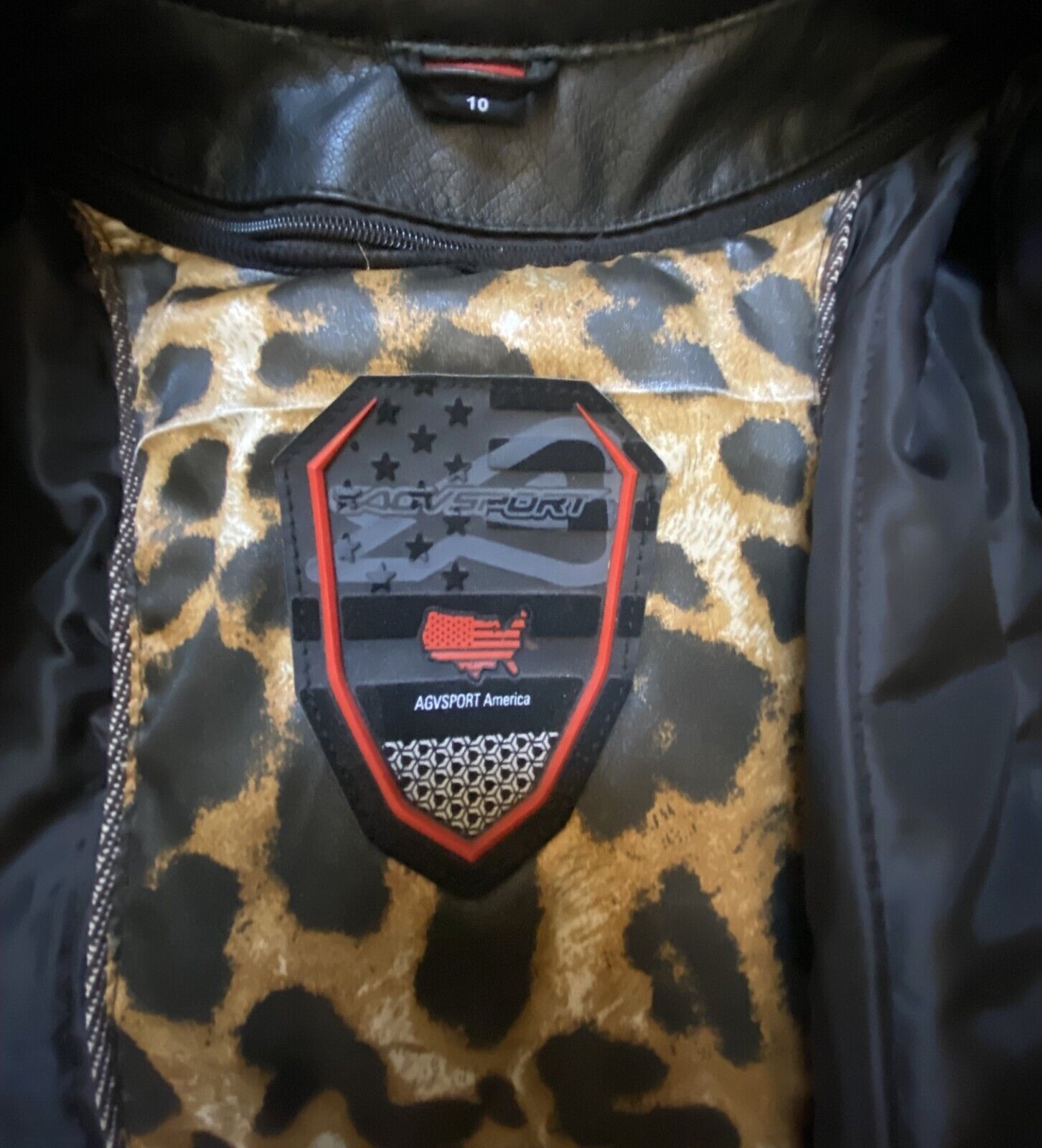 AGVSPORT Motorcycle Jacket, Black - W Size 10