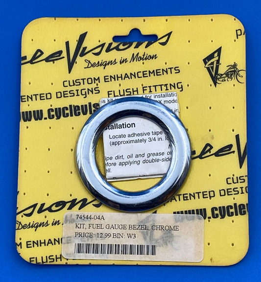 New Cycle Visions Chrome Fuel Gauge Bezel -  74544-04