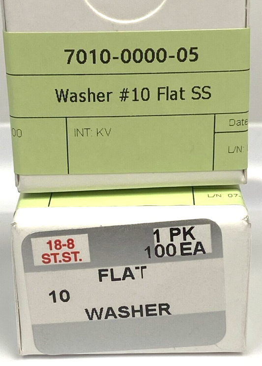New #10 Flat Washers, 18-8 Stainless Steel (100ea)
