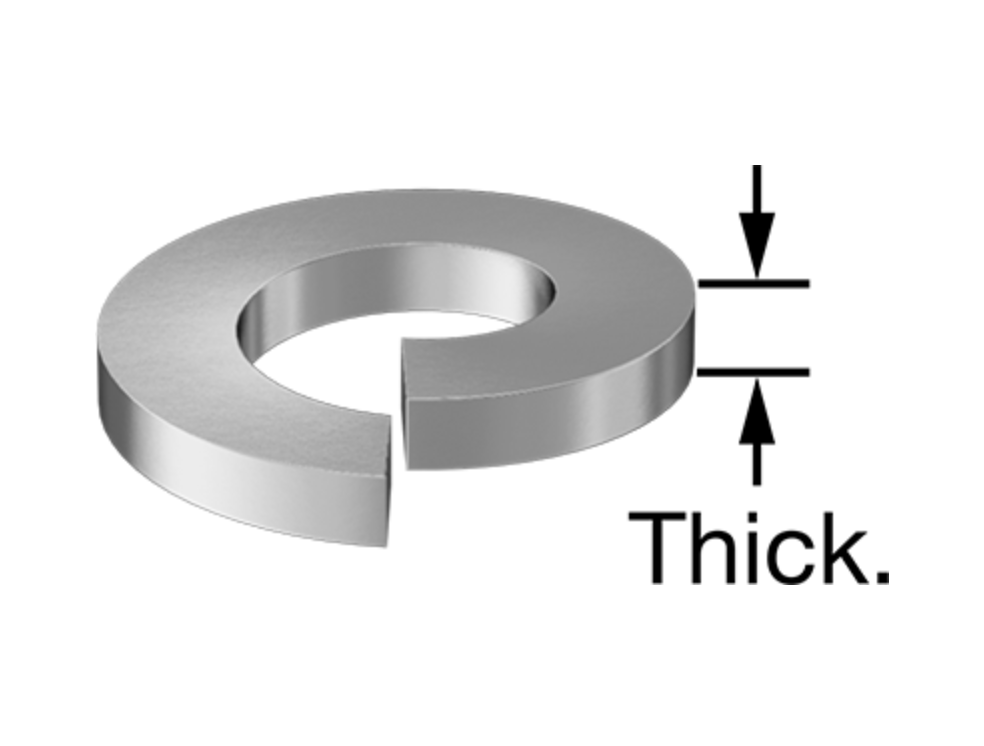 New #8 High Collar Lock Washers, 18-8 Stainless Steel (100ea)