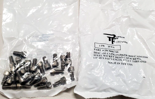 New 1/4-20 X 9/16" Socket Head Cap Screw, 18-8 SS, Full Thread (25ea)