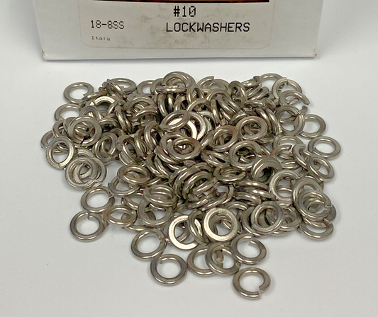 New #10 Split Lock Washers, 18-8 Stainless Steel (10ea)